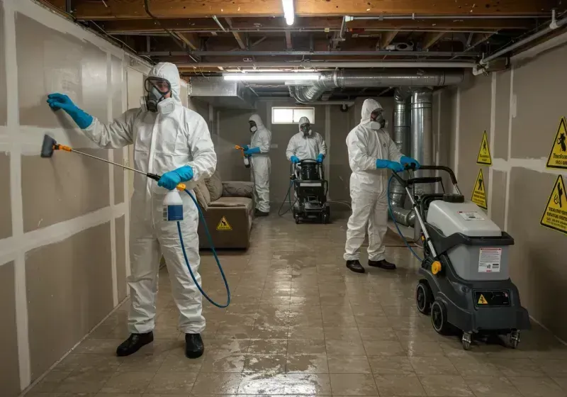 Basement Moisture Removal and Structural Drying process in Trappe, MD